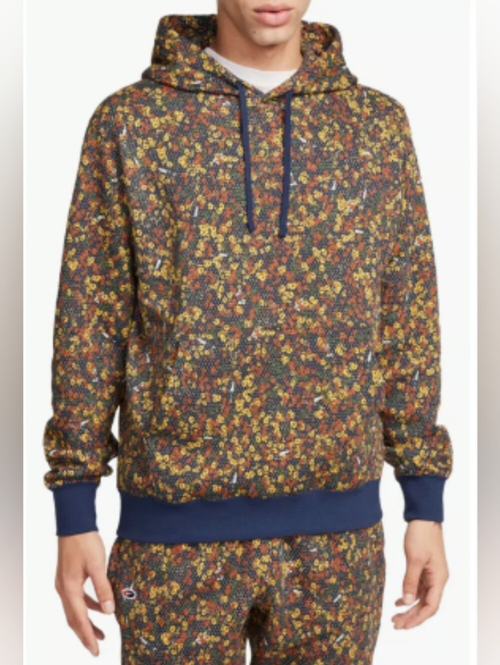 Nike Sportswear Club Fleece Pullover ~ Navy Floral FQ6148-410 | Men's: S *NWT